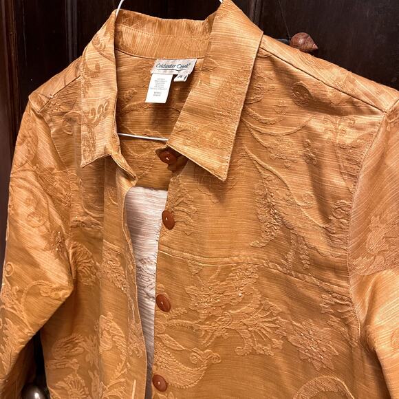 🎉HP!🎉Coldwater Creek Honey Brown Turkish Fabric Jacket (size PL) - Picture 7 of 8